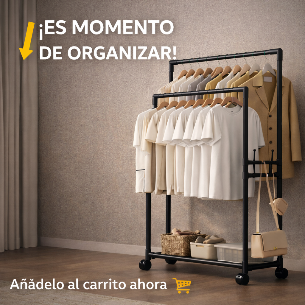 Una solución inteligente para organizar ropa en espacios pequeños - Perchero Zapatero De 3 Niveles