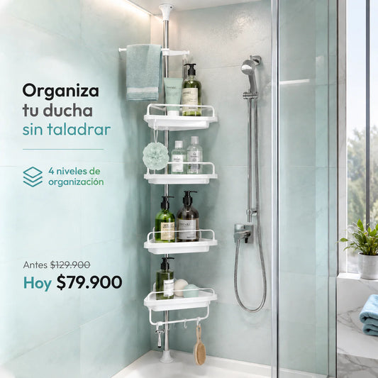 Convierte tu ducha en un espacio limpio, ordenado y elegante en minutos - Esquinero Bañera