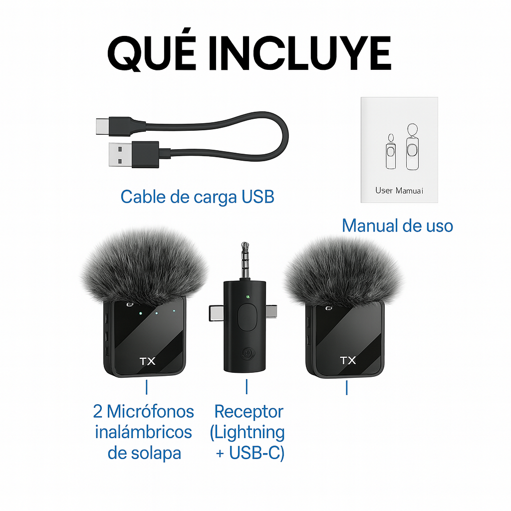 Sonido impecable para tus videos y transmisiones - MICROFONO DE SOLAPA F11.
