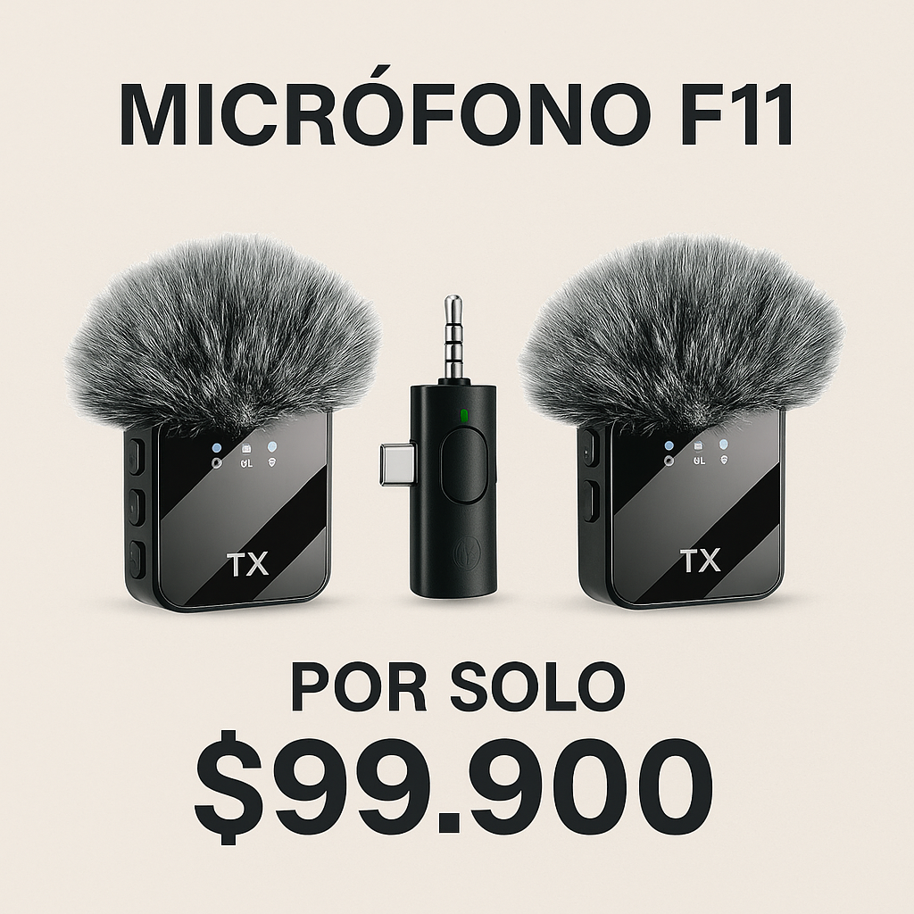 Sonido impecable para tus videos y transmisiones - MICROFONO DE SOLAPA F11.