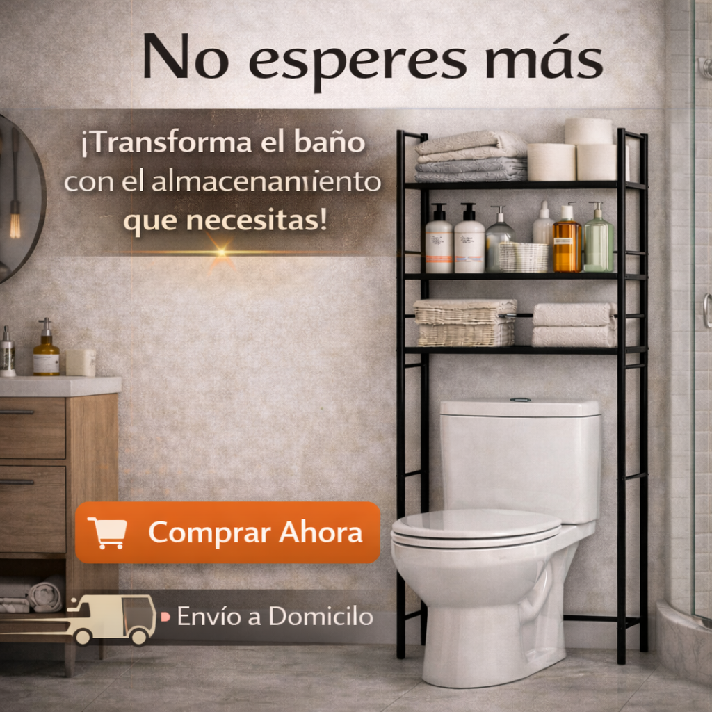 El espacio que tu baño estaba esperando - Organizador de Baño Sobre Inodoro De 3 Niveles