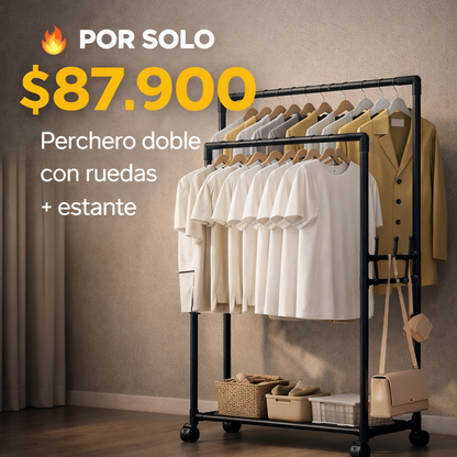 Una solución inteligente para organizar ropa en espacios pequeños - Perchero Zapatero De 3 Niveles