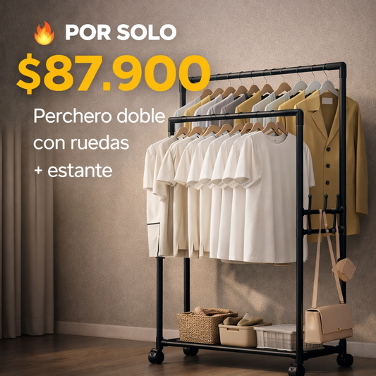 Una solución inteligente para organizar ropa en espacios pequeños - Perchero Zapatero De 3 Niveles