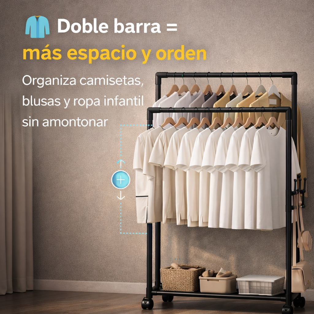 Una solución inteligente para organizar ropa en espacios pequeños - Perchero Zapatero De 3 Niveles