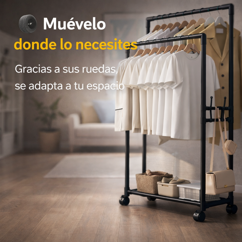 Una solución inteligente para organizar ropa en espacios pequeños - Perchero Zapatero De 3 Niveles