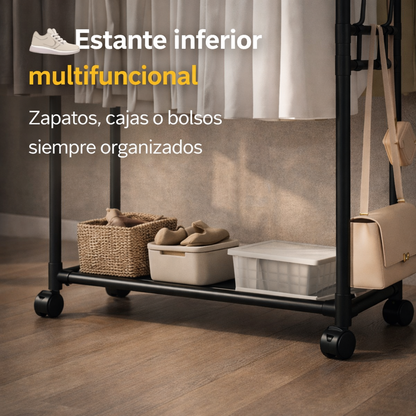 Una solución inteligente para organizar ropa en espacios pequeños - Perchero Zapatero De 3 Niveles