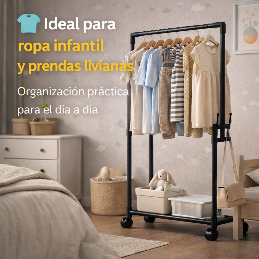 Una solución inteligente para organizar ropa en espacios pequeños - Perchero Zapatero De 3 Niveles