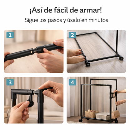 Una solución inteligente para organizar ropa en espacios pequeños - Perchero Zapatero De 3 Niveles