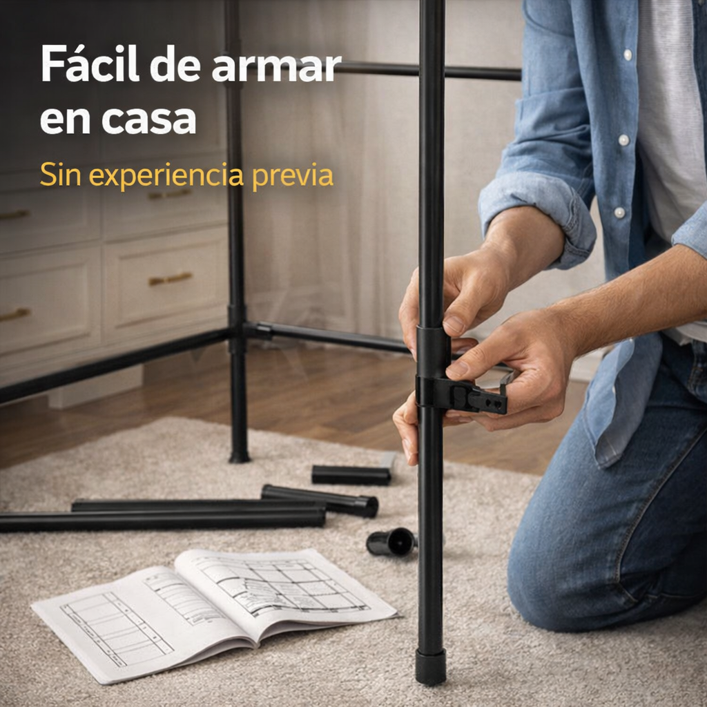 Arma, organiza y disfruta un cuarto más ordenado en minutos - Closet Organizador 3 en 1