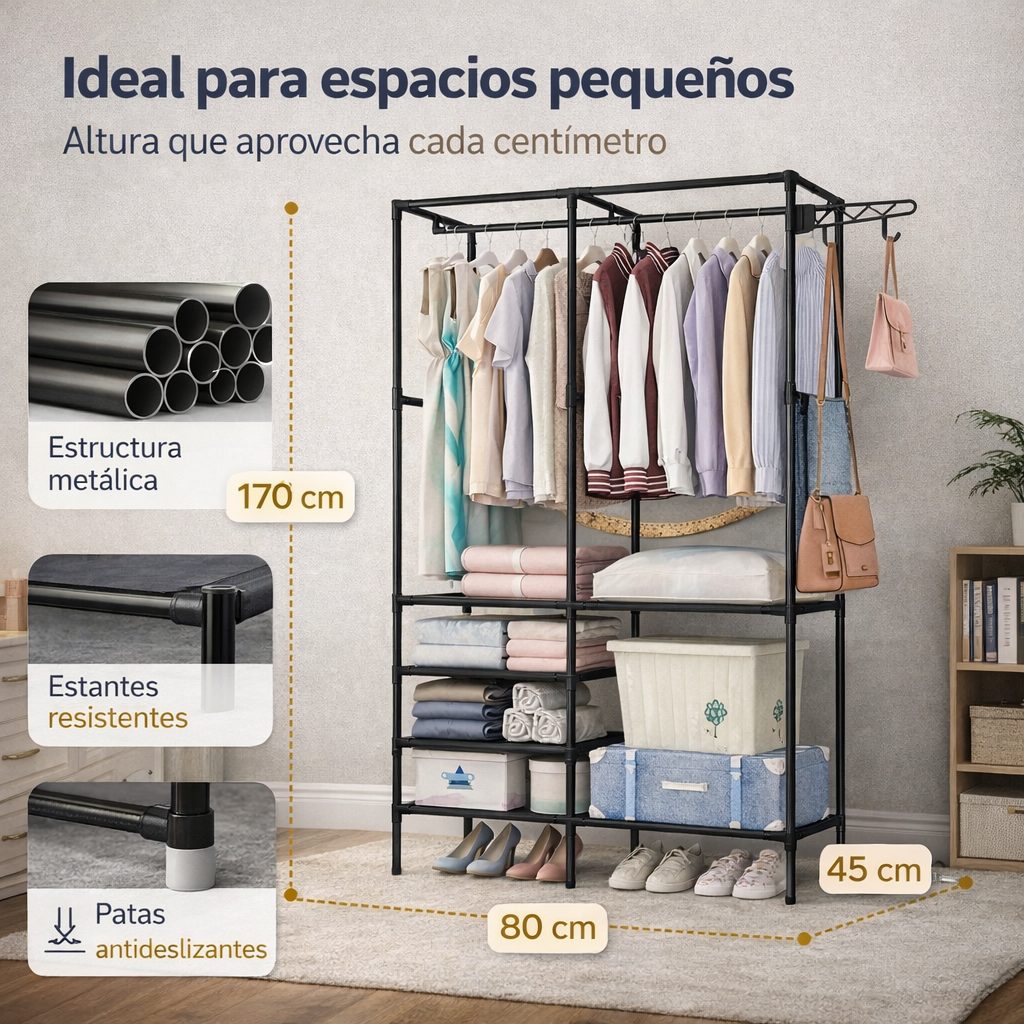 Arma, organiza y disfruta un cuarto más ordenado en minutos - Closet Organizador 3 en 1
