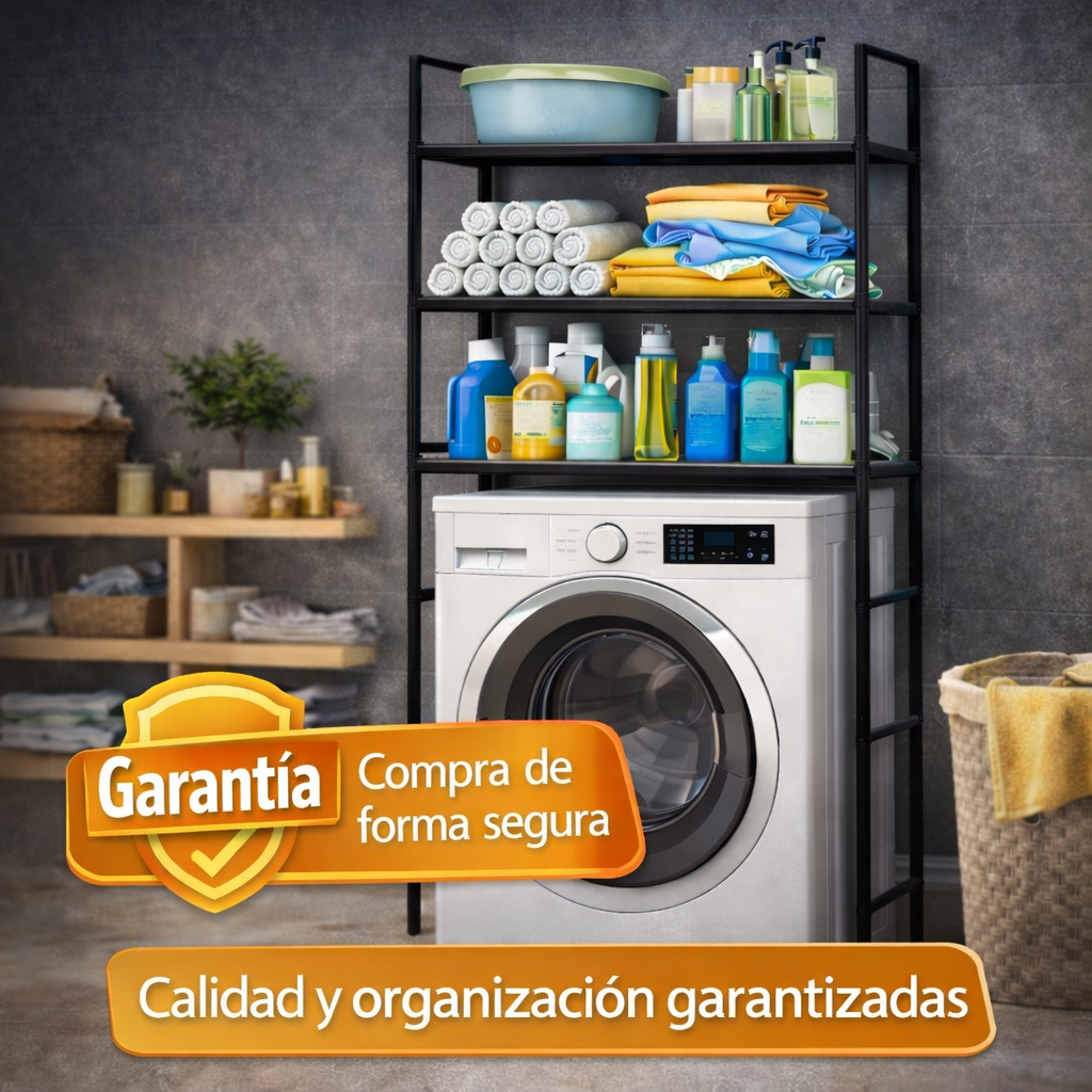 El secreto para una zona de lavado siempre organizada - Rack De Lavadora