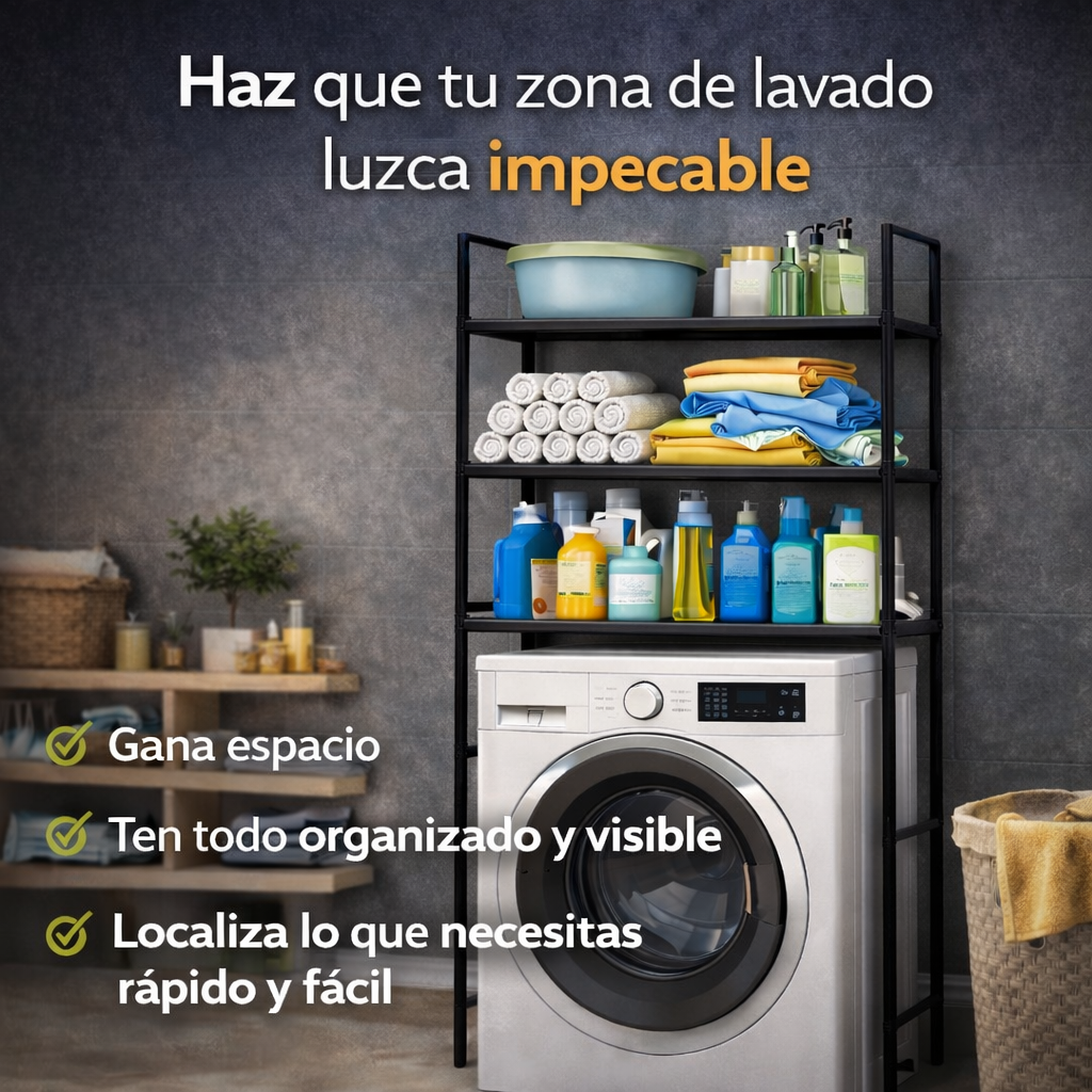 El secreto para una zona de lavado siempre organizada - Rack De Lavadora