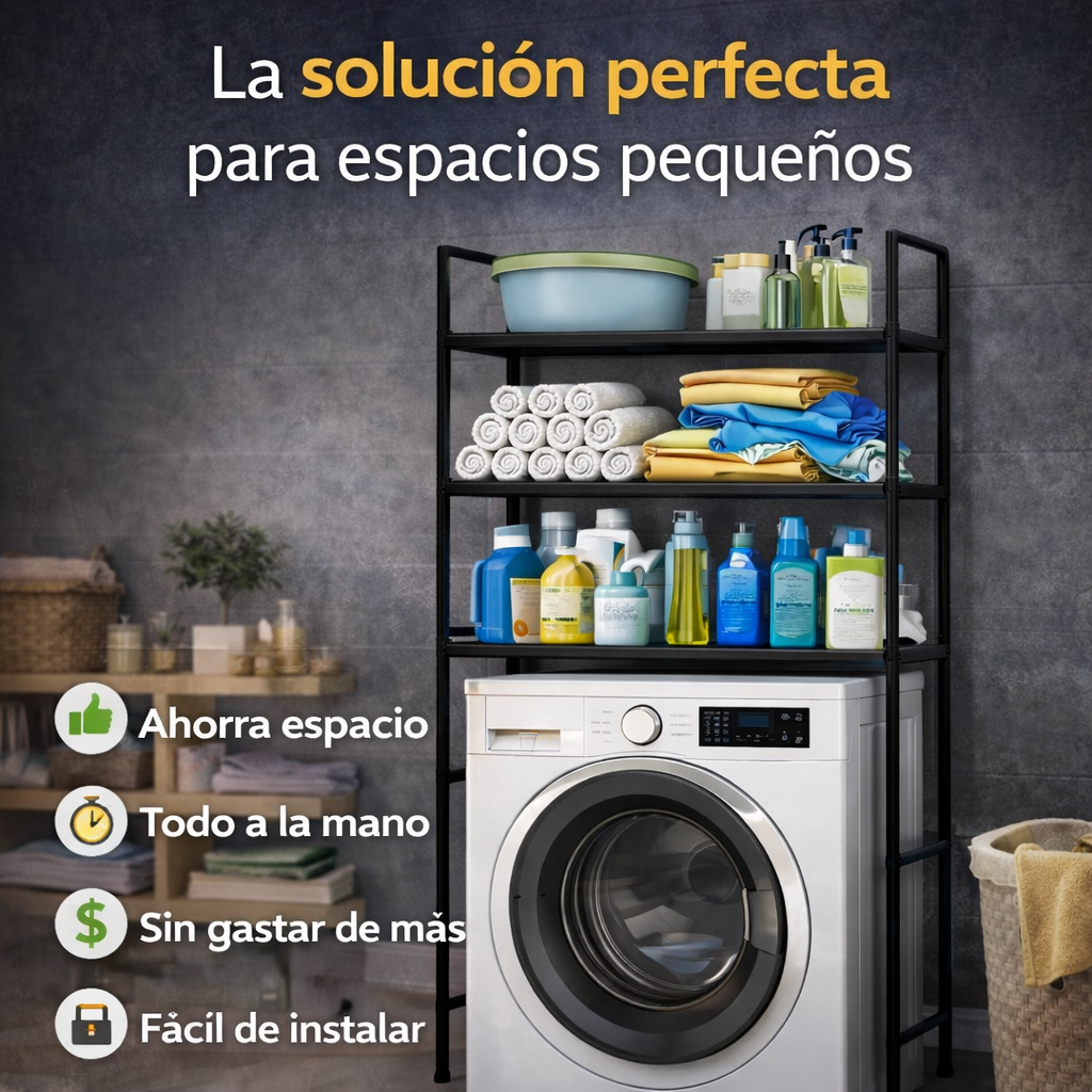 El secreto para una zona de lavado siempre organizada - Rack De Lavadora