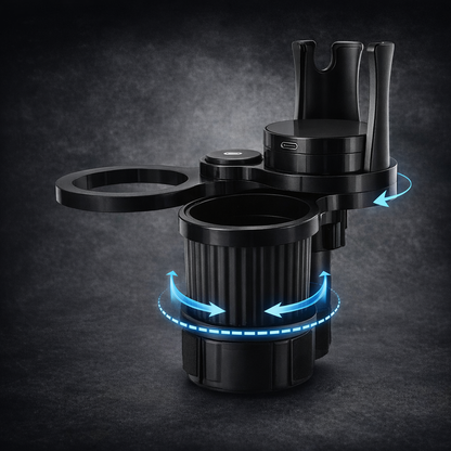 Más espacio, más orden, más comodidad al manejar - Porta Vasos 3 en 1