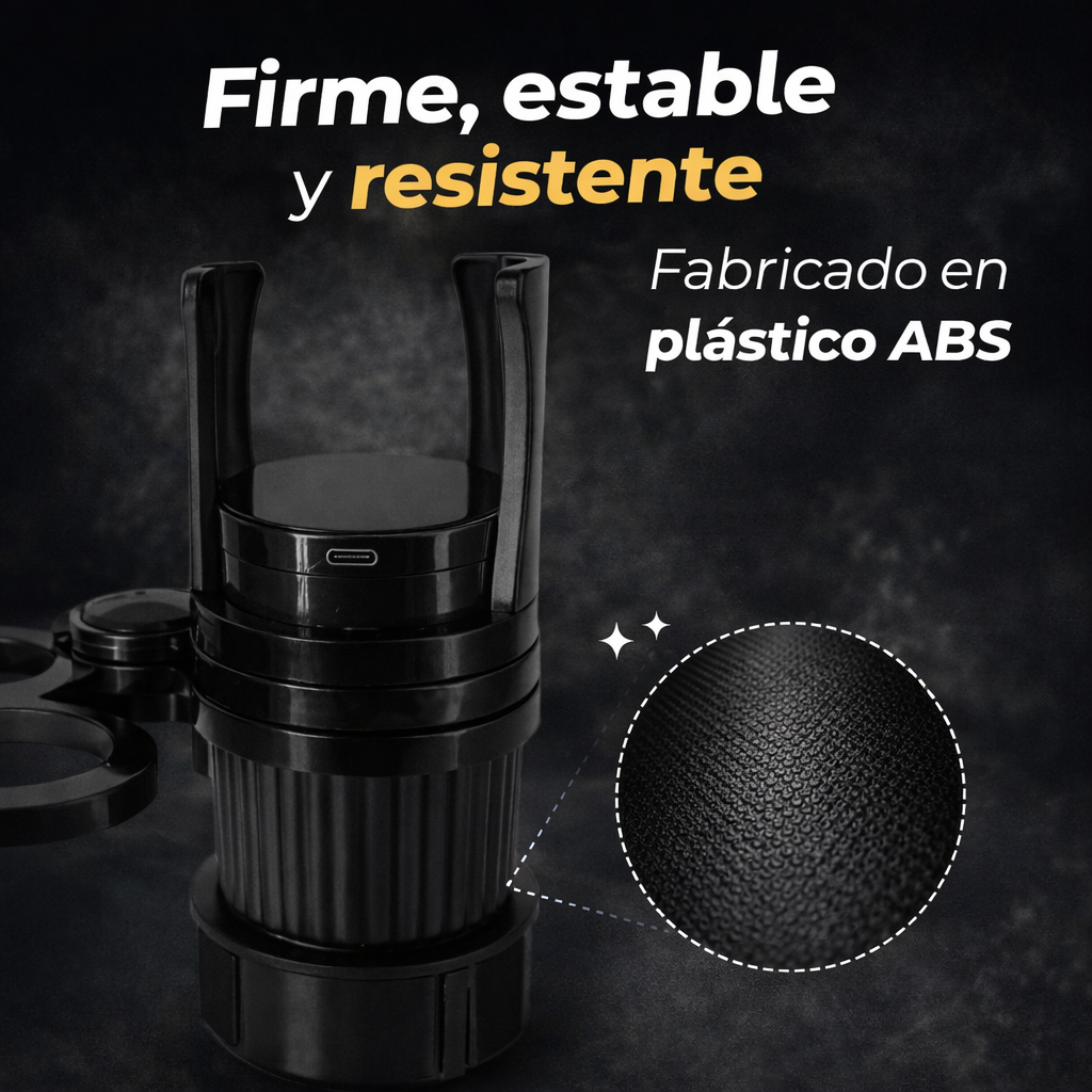 Más espacio, más orden, más comodidad al manejar - Porta Vasos 3 en 1