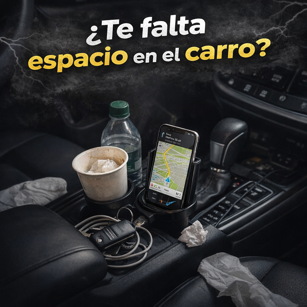 Más espacio, más orden, más comodidad al manejar - Porta Vasos 3 en 1