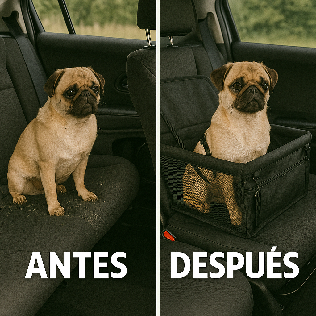 Tu perro seguro y cómodo en el carro - BOLSO DE MASCOTAS PARA CARRO.