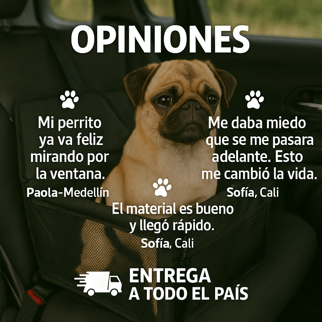 Tu perro seguro y cómodo en el carro - BOLSO DE MASCOTAS PARA CARRO.