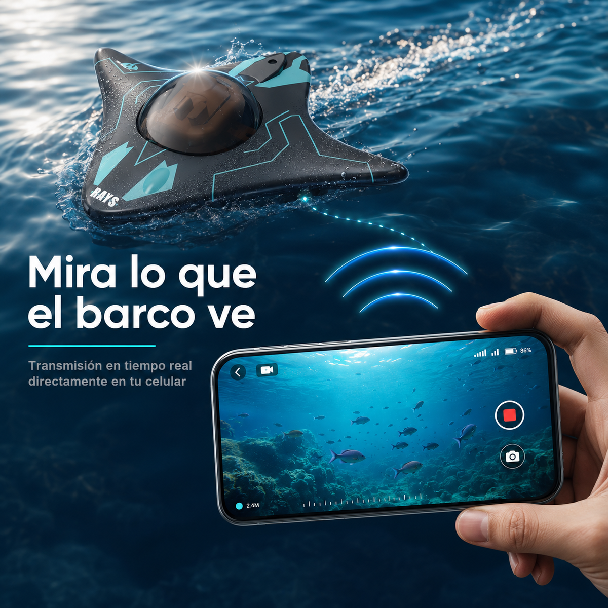 Barco De Control Remoto con camara