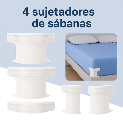 Clips Sujetadores de Sábanas Ajustables – Set x4 – ¡Evita Que Se Suelten!