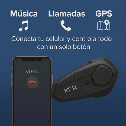 Intercomunicador BT-12: Conecta, Comunica y Disfruta Cada Viaje - INTERCOMUNICADOR BT12