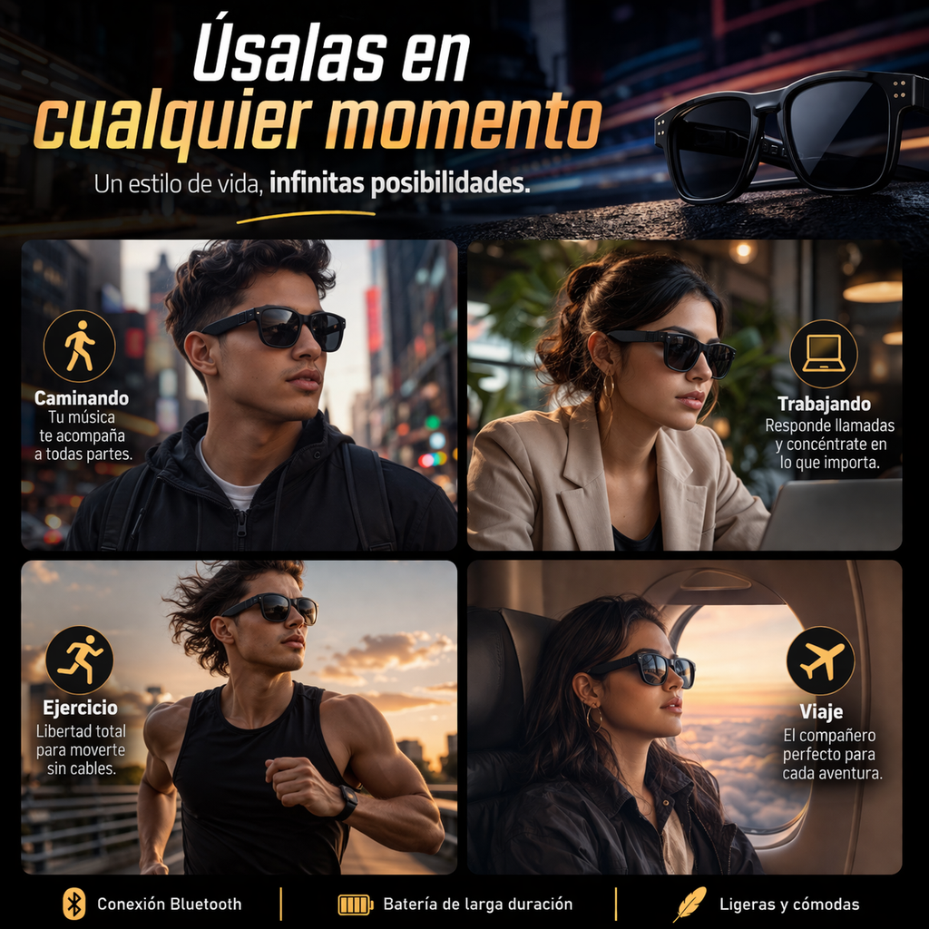 El accesorio que todos están empezando a usar 🔥 - Gafas Inteligentes Bluetooth
