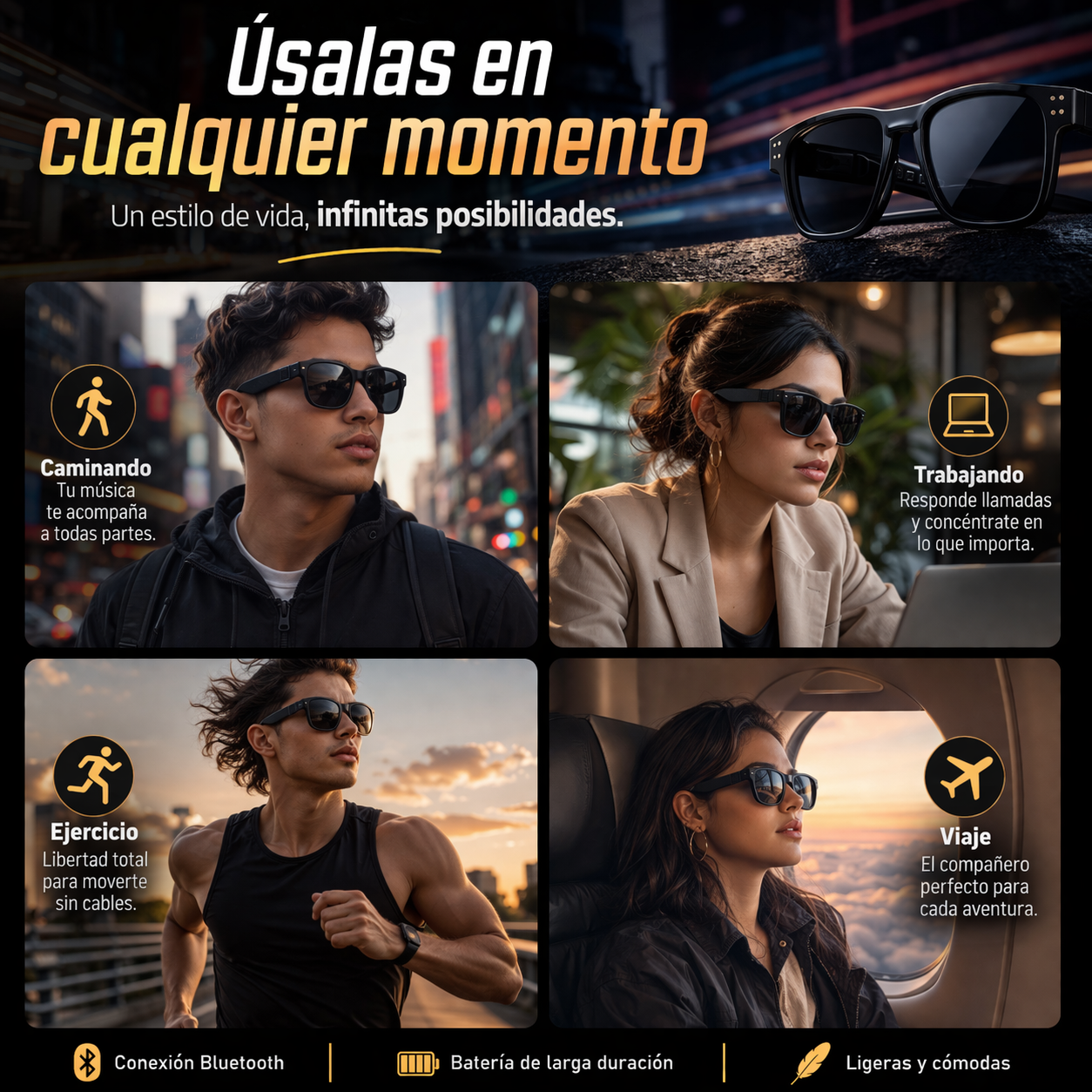 El accesorio que todos están empezando a usar 🔥 - Gafas Inteligentes Bluetooth