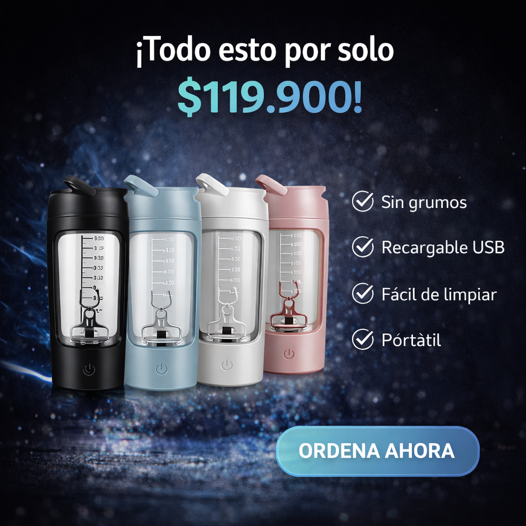 Tu batido perfecto, sin esfuerzo - Botella Mezcladora Electrica