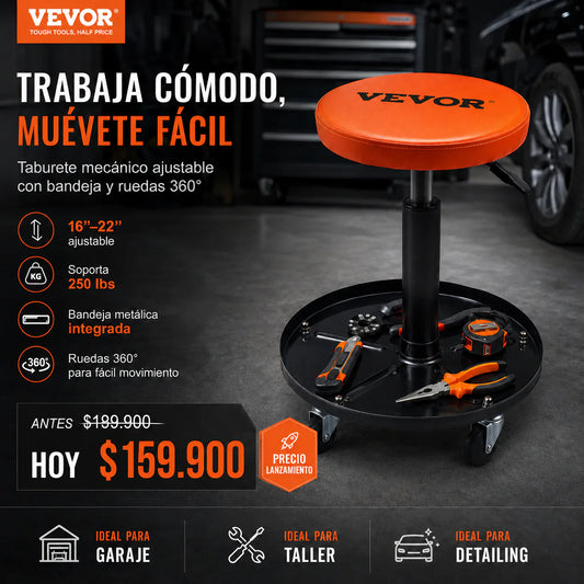 Trabaja cómodo, muévete fácil y ten tus herramientas siempre al alcance -  Vevor Banco De Trabajo Redondo