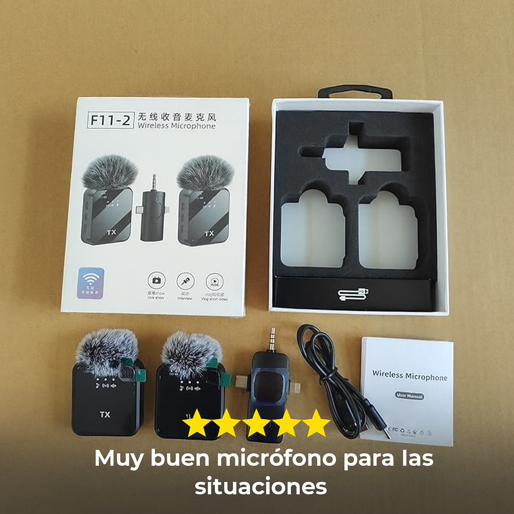Sonido impecable para tus videos y transmisiones - MICROFONO DE SOLAPA F11.