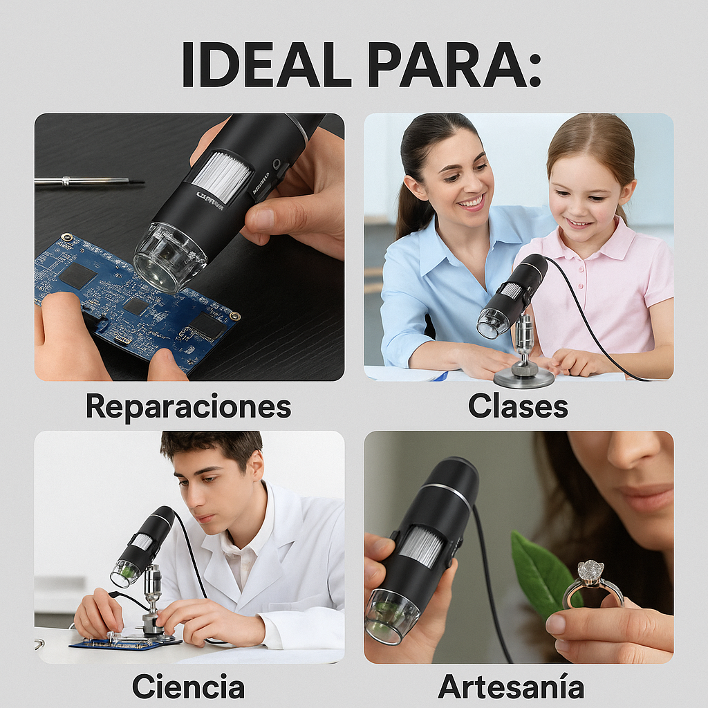 Aumenta hasta 1000x y observa con precisión profesional - MICROSCOPIO CELULAR.