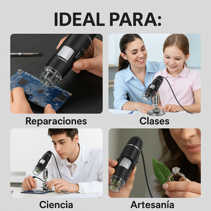 Aumenta hasta 1000x y observa con precisión profesional - MICROSCOPIO CELULAR.