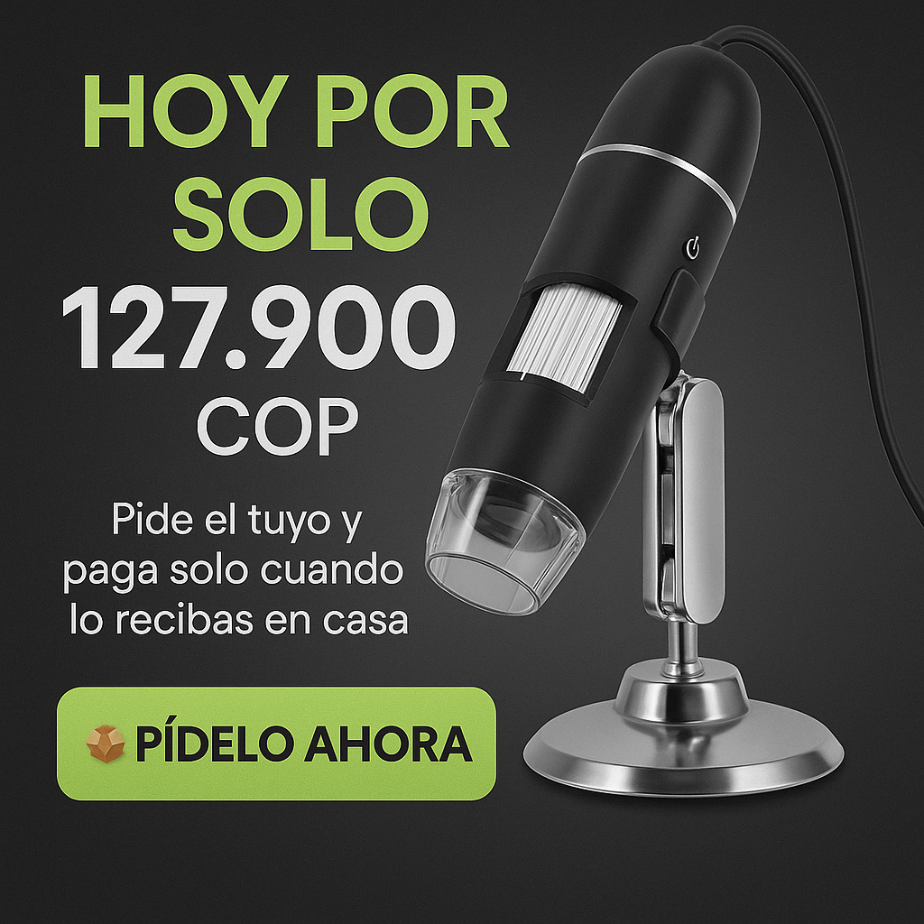 Aumenta hasta 1000x y observa con precisión profesional - MICROSCOPIO CELULAR.