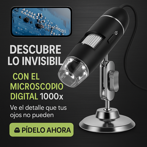 Aumenta hasta 1000x y observa con precisión profesional - MICROSCOPIO CELULAR