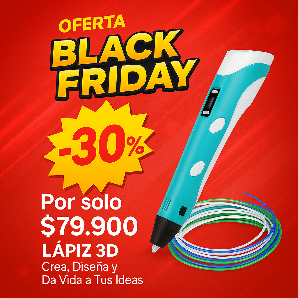 ¡Oferta Black Friday! Lápiz 3D Profesional + Filamentos Incluidos