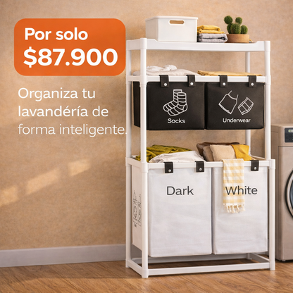 El caos de la lavandería tiene solución - Cesta Organizadora Para Ropa Sucia