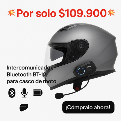 Intercomunicador BT-12: Conecta, Comunica y Disfruta Cada Viaje - INTERCOMUNICADOR BT12
