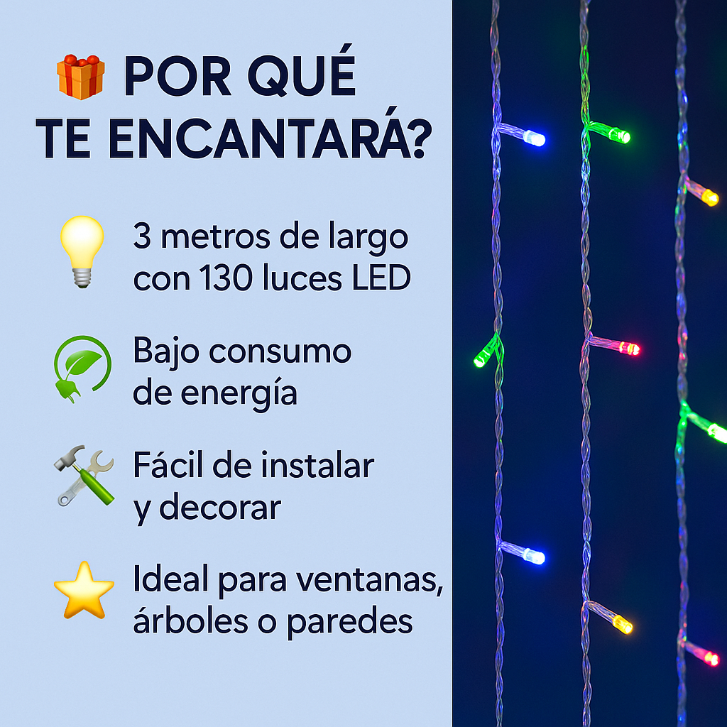 Convierte tu casa en un rincón mágico esta Navidad - CORTINA DE LUCES