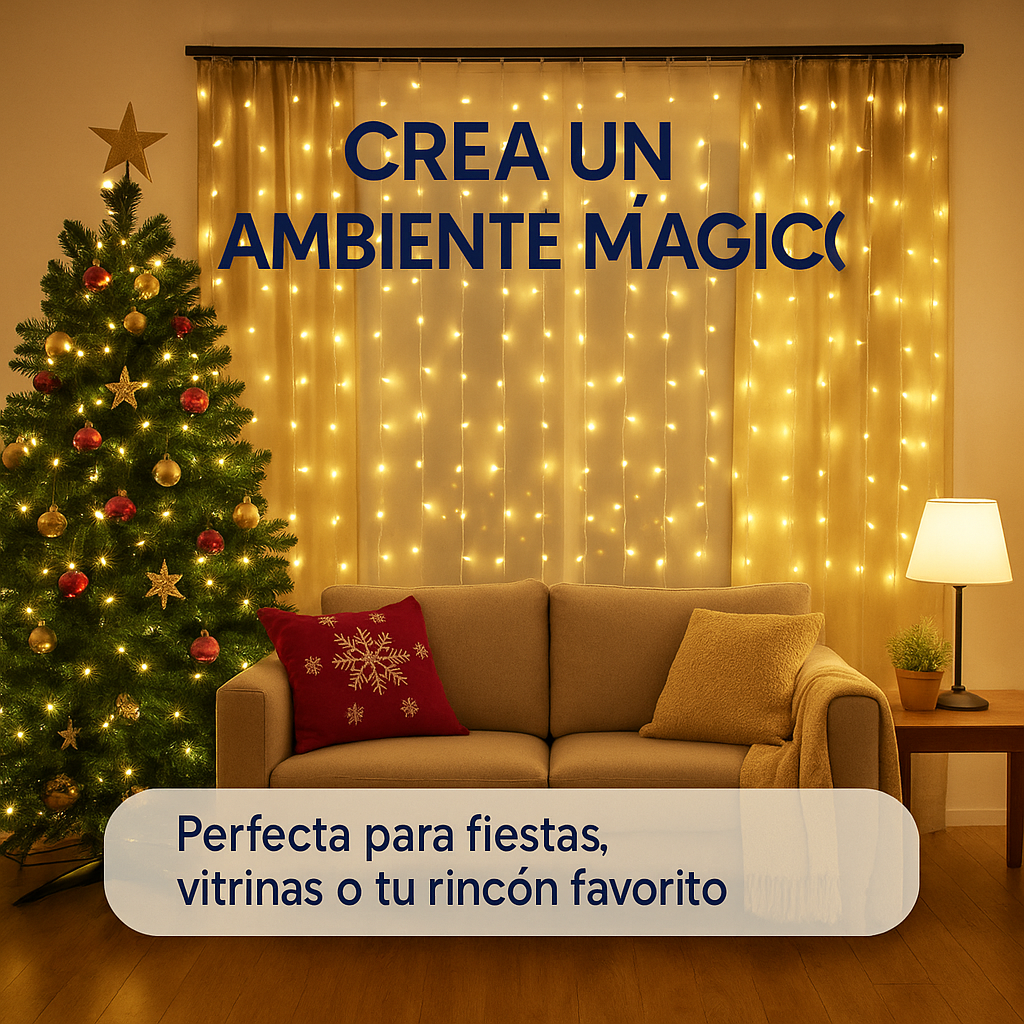 Convierte tu casa en un rincón mágico esta Navidad - CORTINA DE LUCES